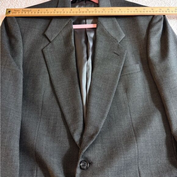 Vintage Givenchy Monsieur Blazer Mens Wool Houndstooth Gray Jacket Union Made - Picture 15 of 15